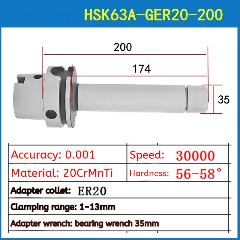 10012 HSK63A high speed tool holder CNC machining center CNC tool holder HSK GER16 20 25 32 high precision tool holder Shandong Denso Pricision Tools Co.,Ltd.